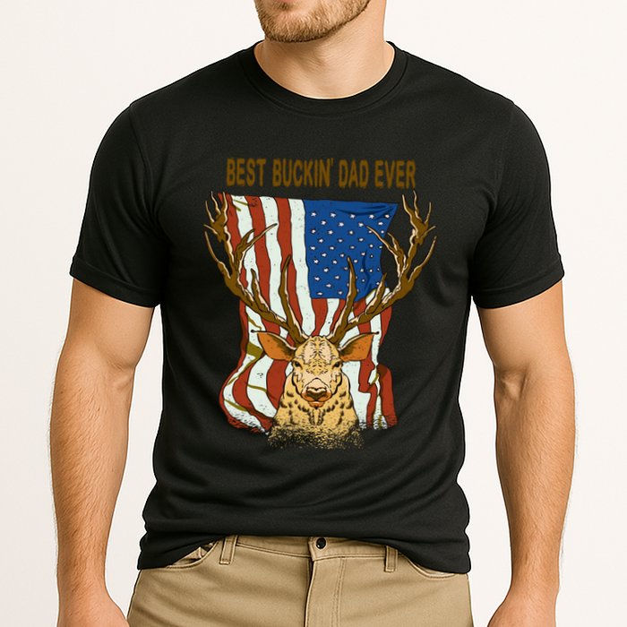 Best Buckin Dad Ever Funny Deer Father’S Day Hunting Dad Gift Cooling Performance Crew T-Shirt