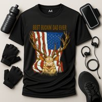 Best Buckin Dad Ever Funny Deer Father’S Day Hunting Dad Gift Cooling Performance Crew T-Shirt