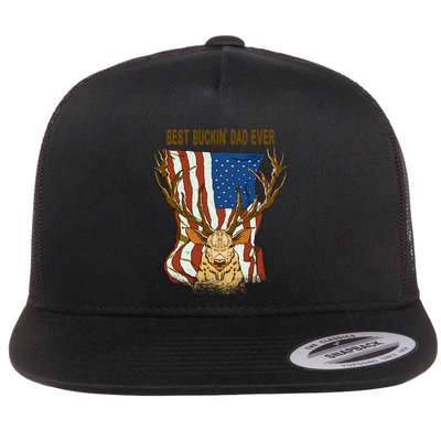 Best Buckin Dad Ever Funny Deer Father’S Day Hunting Dad Gift Flatbill Hat
