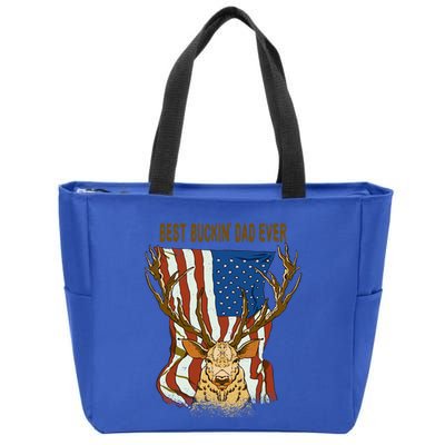 Best Buckin Dad Ever Funny Deer Father’S Day Hunting Dad Gift Zip Tote Bag