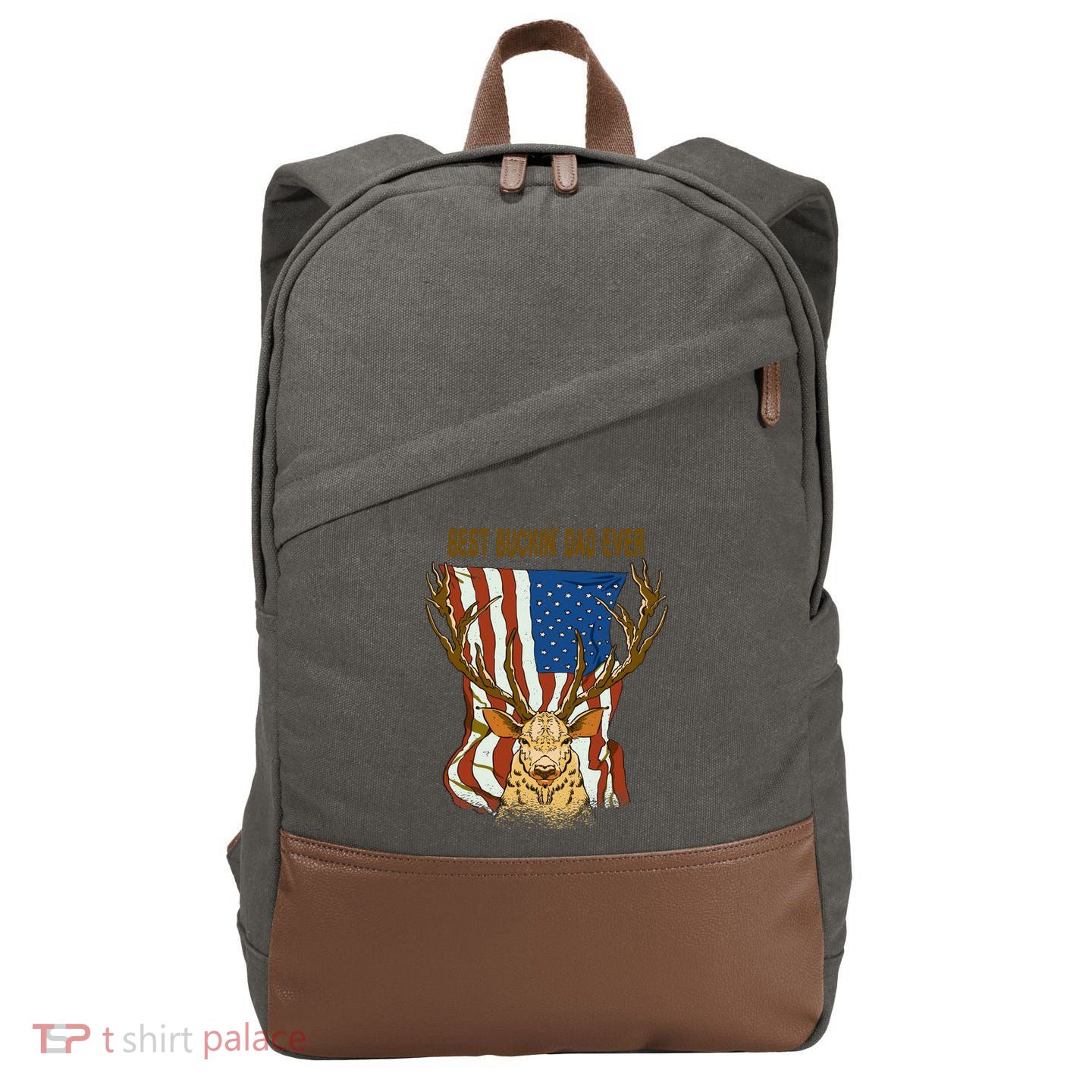 Best Buckin Dad Ever Funny Deer Father’S Day Hunting Dad Gift Cotton Canvas Backpack