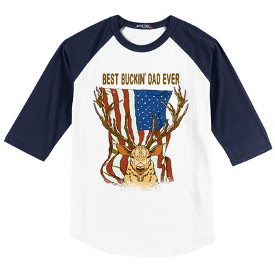 Best Buckin Dad Ever Funny Deer Father’S Day Hunting Dad Gift Baseball Sleeve Shirt