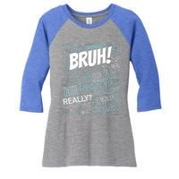 Bruh Bro Dude Funny Teen Meme Gift Women's Tri-Blend 3/4-Sleeve Raglan Shirt