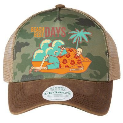 Best Beach Days Skeleton Summer Vibe Legacy Tie Dye Trucker Hat