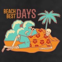 Best Beach Days Skeleton Summer Vibe 7 Panel Mesh Trucker Snapback Hat