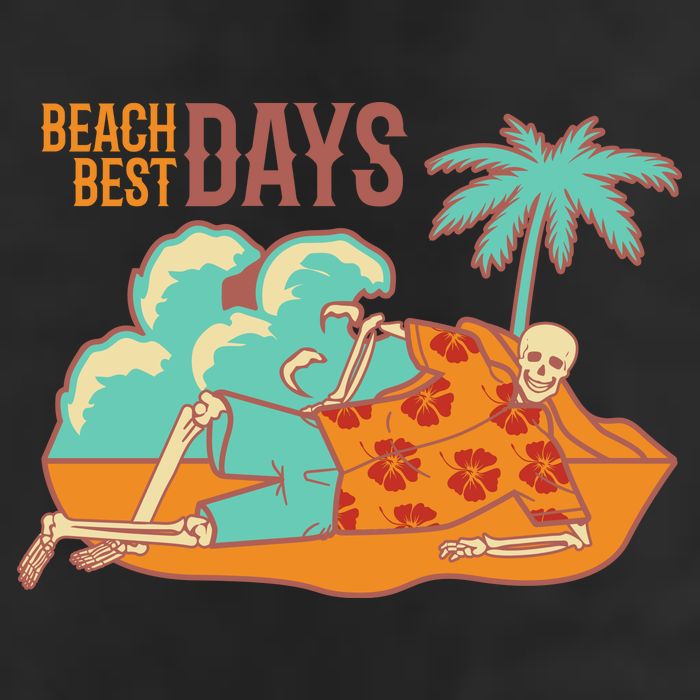 Best Beach Days Skeleton Summer Vibe 7 Panel Mesh Trucker Snapback Hat