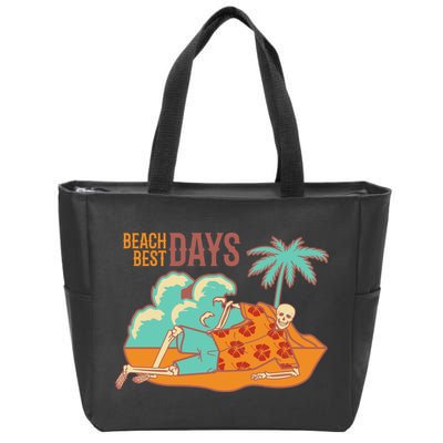 Best Beach Days Skeleton Summer Vibe Zip Tote Bag