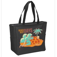Best Beach Days Skeleton Summer Vibe Zip Tote Bag