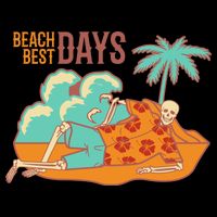 Best Beach Days Skeleton Summer Vibe Zip Tote Bag