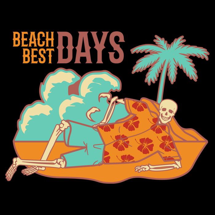 Best Beach Days Skeleton Summer Vibe Zip Tote Bag
