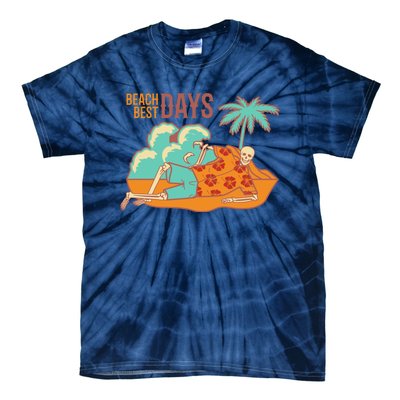 Best Beach Days Skeleton Summer Vibe Tie-Dye T-Shirt