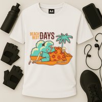 Best Beach Days Skeleton Summer Vibe Cooling Performance Crew T-Shirt