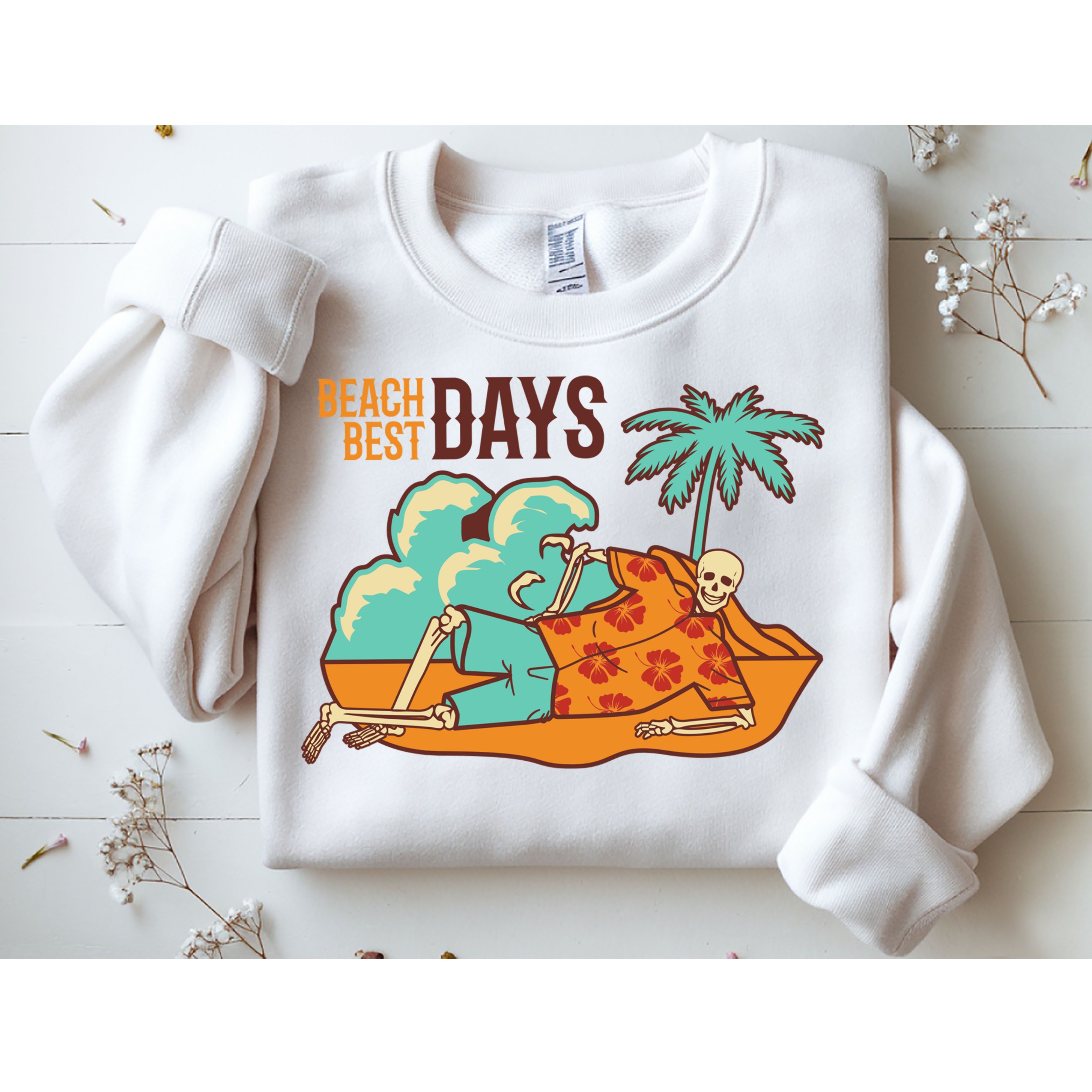 Best Beach Days Skeleton Summer Vibe Sweatshirt
