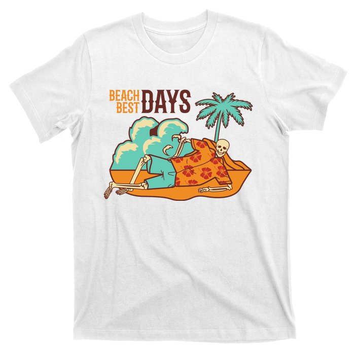 Best Beach Days Skeleton Summer Vibe T-Shirt