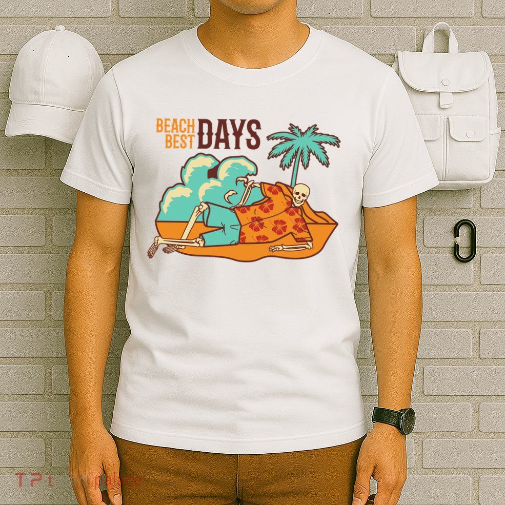 Best Beach Days Skeleton Summer Vibe T-Shirt