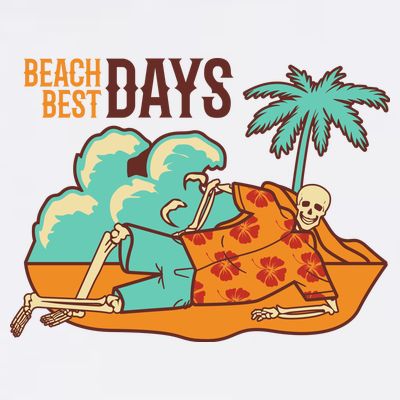 Best Beach Days Skeleton Summer Vibe T-Shirt