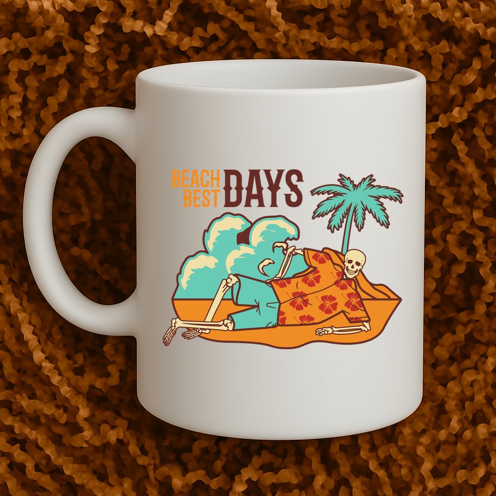 Best Beach Days Skeleton Summer Vibe Mug