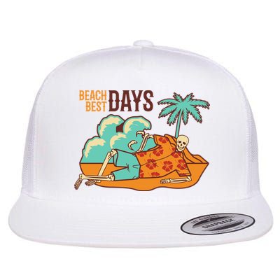 Best Beach Days Skeleton Summer Vibe Flatbill Hat