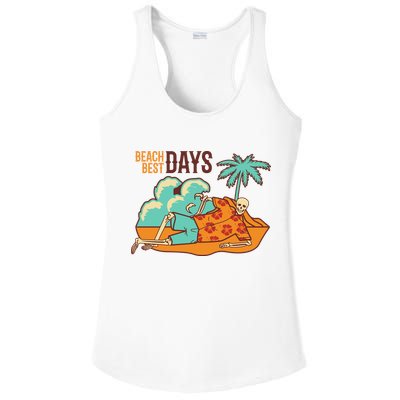 Best Beach Days Skeleton Summer Vibe Ladies PosiCharge Competitor Racerback Tank