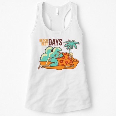 Best Beach Days Skeleton Summer Vibe Womens Tank Top