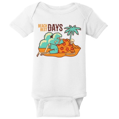 Best Beach Days Skeleton Summer Vibe Baby Bodysuit