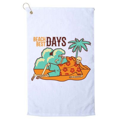 Best Beach Days Skeleton Summer Vibe Golf Towel