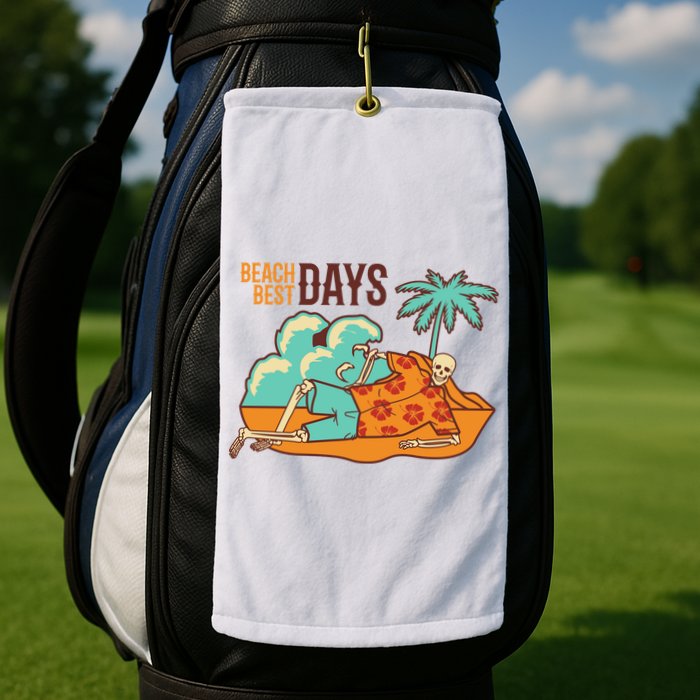 Best Beach Days Skeleton Summer Vibe Golf Towel