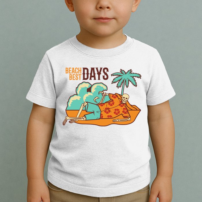 Best Beach Days Skeleton Summer Vibe Toddler T-Shirt