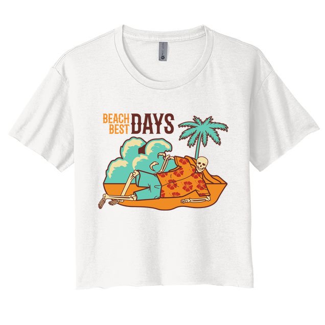 Best Beach Days Skeleton Summer Vibe Crop Top