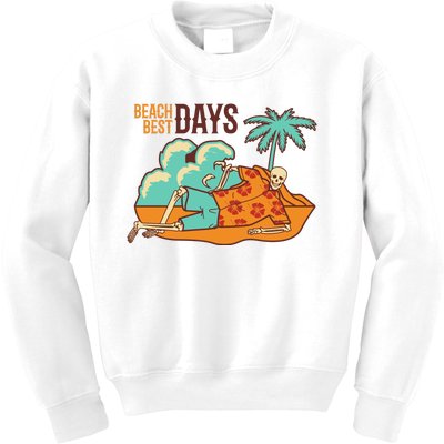 Best Beach Days Skeleton Summer Vibe Kids Sweatshirt