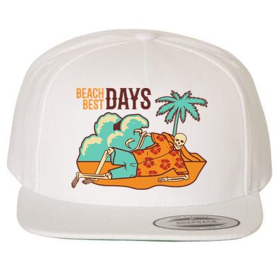 Best Beach Days Skeleton Summer Vibe Wool Snapback Cap