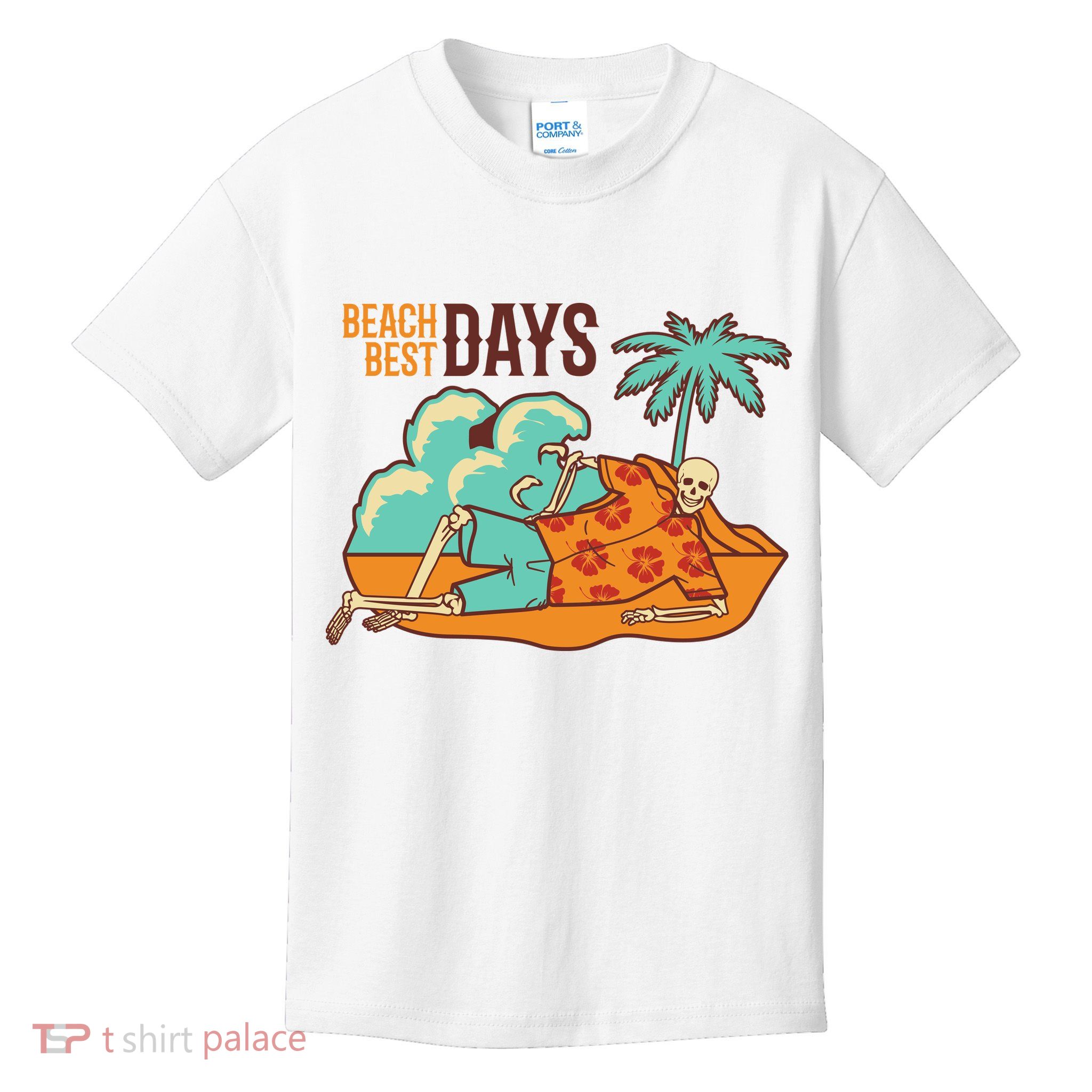 Best Beach Days Skeleton Summer Vibe Kids T-Shirt