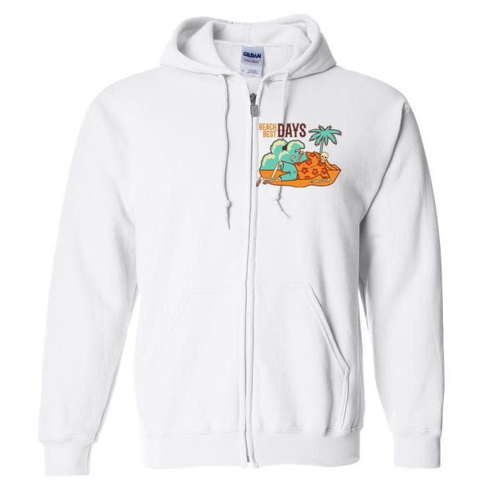 Best Beach Days Skeleton Summer Vibe Full Zip Hoodie