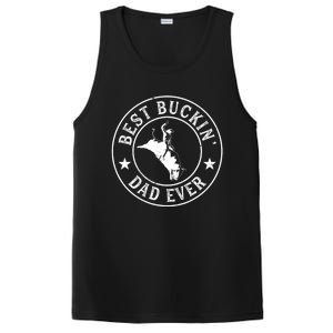 Best Buckin Dad Ever Cowboy Bull Riding Rodeo Funny PosiCharge Competitor Tank