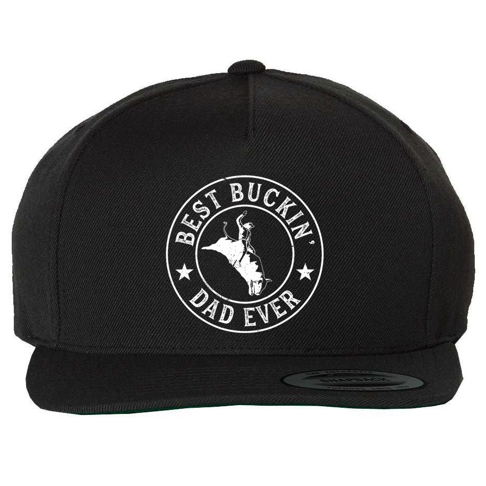 Best Buckin Dad Ever Cowboy Bull Riding Rodeo Funny Wool Snapback Cap