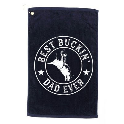 Best Buckin Dad Ever Cowboy Bull Riding Rodeo Funny Golf Towel