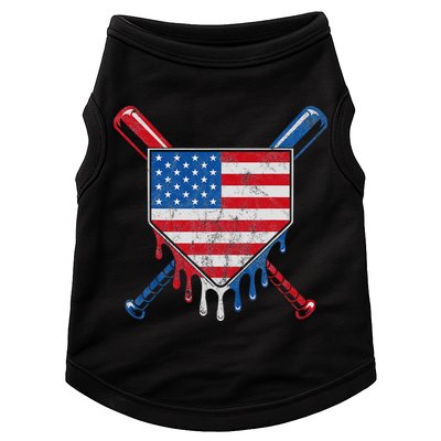 Baseball Bat Drip Ice Cream Patriotic American Flag Drip Doggie Tank