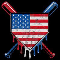 Baseball Bat Drip Ice Cream Patriotic American Flag Drip Drawstring Bag