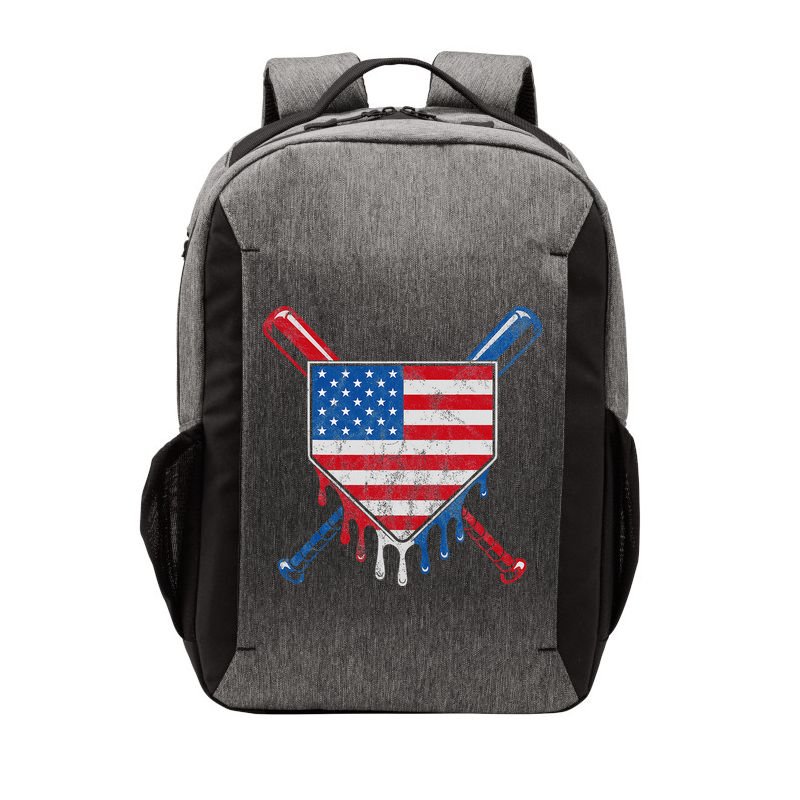 Baseball Bat Drip Ice Cream Patriotic American Flag Drip Vector Backpack