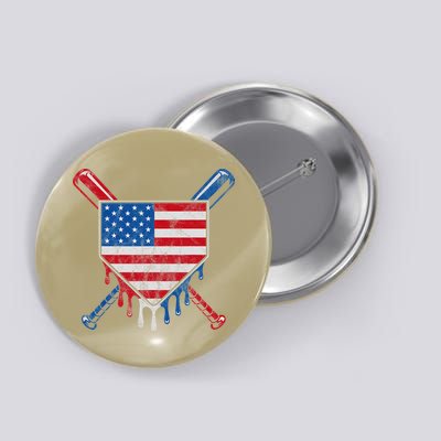 Baseball Bat Drip Ice Cream Patriotic American Flag Drip Button