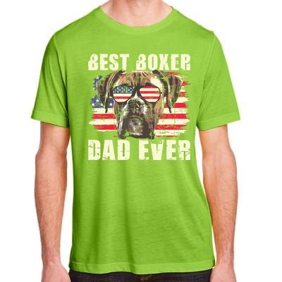 Best Boxer Dad Ever USA Flag American Dog Animal Lover Adult ChromaSoft Performance T-Shirt