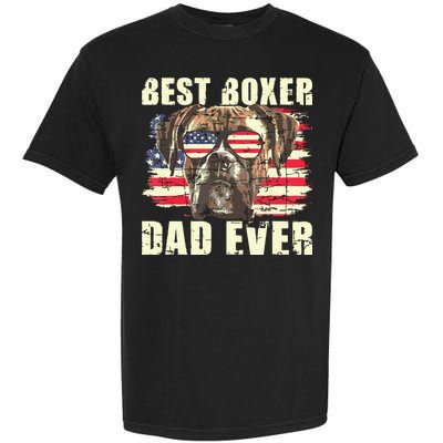 Best Boxer Dad Ever USA Flag American Dog Animal Lover Garment-Dyed Heavyweight T-Shirt