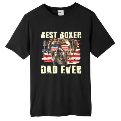 Best Boxer Dad Ever USA Flag American Dog Animal Lover Tall Fusion ChromaSoft Performance T-Shirt