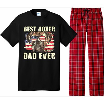 Best Boxer Dad Ever USA Flag American Dog Animal Lover Pajama Set