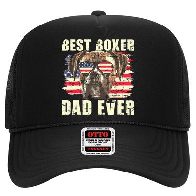 Best Boxer Dad Ever USA Flag American Dog Animal Lover Trucker Hat