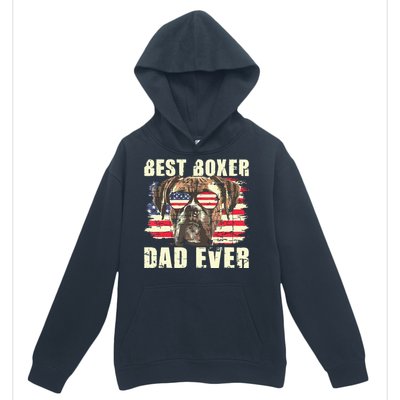 Best Boxer Dad Ever USA Flag American Dog Animal Lover Urban Pullover Hoodie