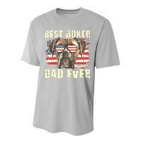 Best Boxer Dad Ever USA Flag American Dog Animal Lover Performance Sprint T-Shirt