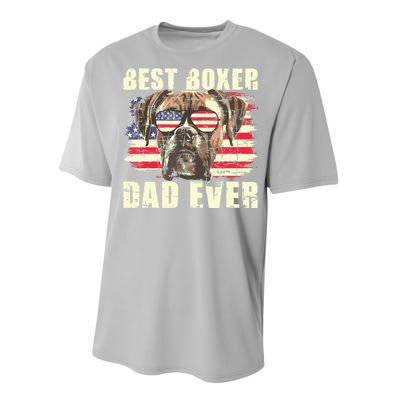 Best Boxer Dad Ever USA Flag American Dog Animal Lover Performance Sprint T-Shirt