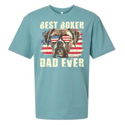 Best Boxer Dad Ever USA Flag American Dog Animal Lover Sueded Cloud Jersey T-Shirt