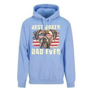 Best Boxer Dad Ever USA Flag American Dog Animal Lover Unisex Surf Hoodie